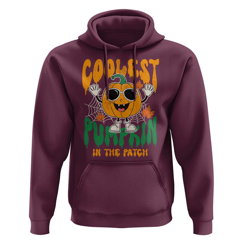 Fall Pumpkin Hoodie Coolest Pumpkin In The Patch Autumn Halloween Spooky Season TS02 Maroon Print Your Wear