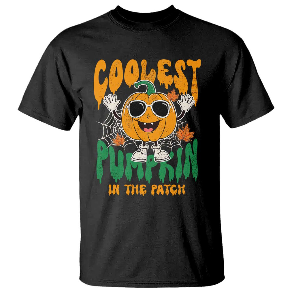 Fall Pumpkin T Shirt Coolest Pumpkin In The Patch Autumn Halloween Spooky Season TS02 Black Print Your Wear