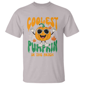 Fall Pumpkin T Shirt Coolest Pumpkin In The Patch Autumn Halloween Spooky Season TS02 Ice Gray Print Your Wear