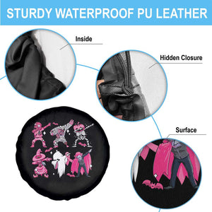 Pink Halloween Breast Cancer Spare Tire Cover Dabbing Skeleton Zombie TS02 Print Your Wear
