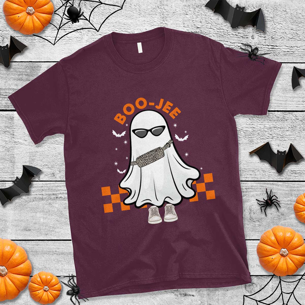 Halloween Boo Sheet T Shirt Cute Spooky Ghost Halloween Costume Boujee Boo-Jee TS02 Maroon Print Your Wear