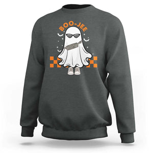 Halloween Boo Sheet Sweatshirt Cute Spooky Ghost Halloween Costume Boujee Boo-Jee TS02 Dark Heather Print Your Wear