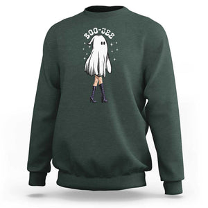 Halloween Boo Sheet Sweatshirt Classy Ghost Halloween Costume Spooky Boujee Boo-Jee TS02 Dark Forest Green Print Your Wear