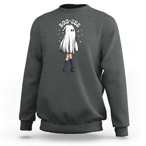 Halloween Boo Sheet Sweatshirt Classy Ghost Halloween Costume Spooky Boujee Boo-Jee TS02 Dark Heather Print Your Wear