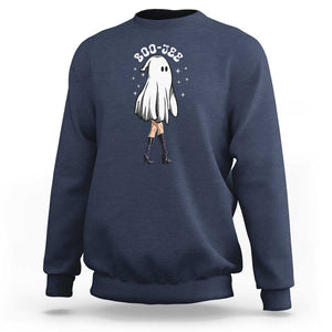 Halloween Boo Sheet Sweatshirt Classy Ghost Halloween Costume Spooky Boujee Boo-Jee TS02 Navy Print Your Wear