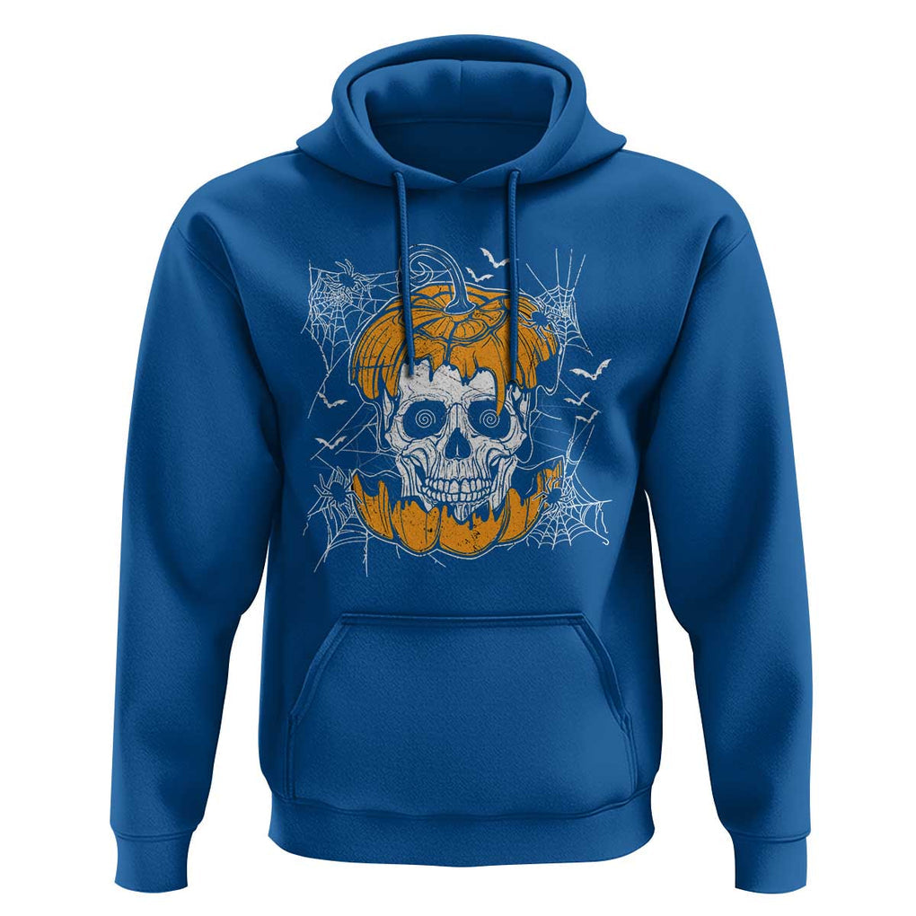 Halloween Skull Hoodie Spooky Skull In Pumpkin Halloween Costume TS02 Royal Blue Print Your Wear