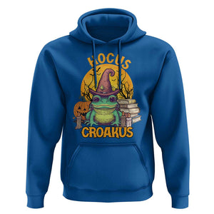 Funny Halloween Frog Hoodie Hocus Croakus Cute Witch Hat Costume TS02 Royal Blue Print Your Wear