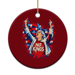 Funny Rebellious Aunt Sue Middle Finger Patriotic Splatter Graphic Ceramic Ornament