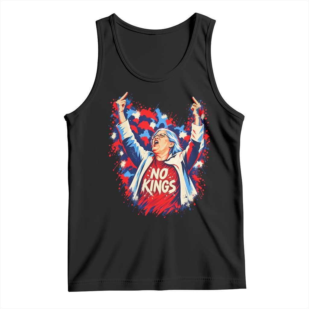 Funny Rebellious Aunt Sue Middle Finger Patriotic Splatter Graphic Tank Top