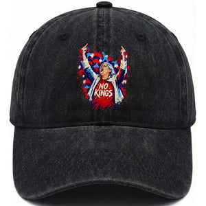 Funny Rebellious Aunt Sue Middle Finger Patriotic Splatter Graphic Washed Cotton Baseball Cap