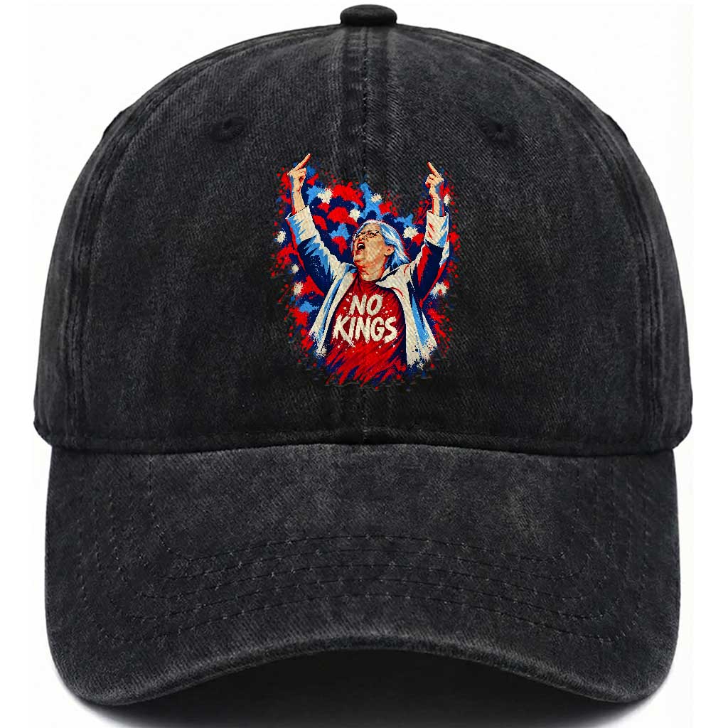 Funny Rebellious Aunt Sue Middle Finger Patriotic Splatter Graphic Washed Cotton Baseball Cap