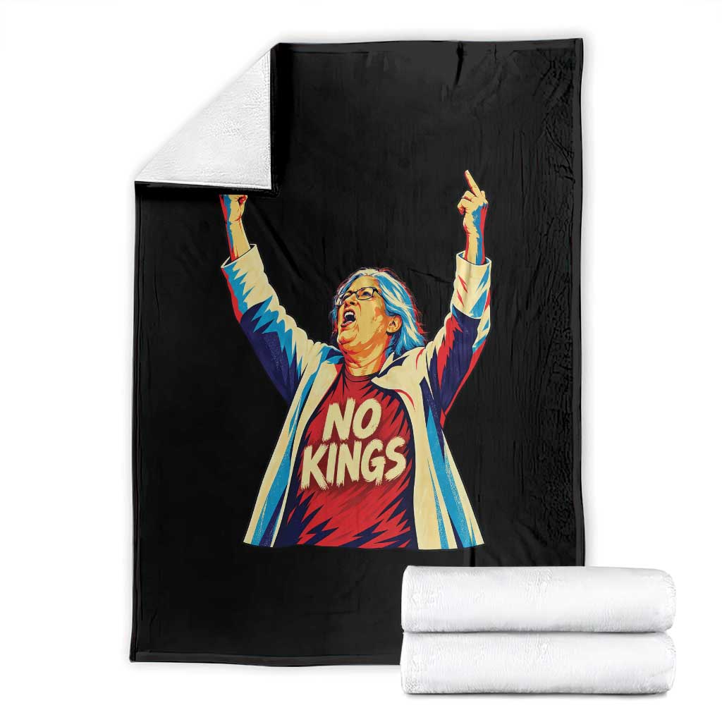 Funny Rebellious Aunt Sue Middle Finger Pop Art Patriotic Graphic Throw Blanket