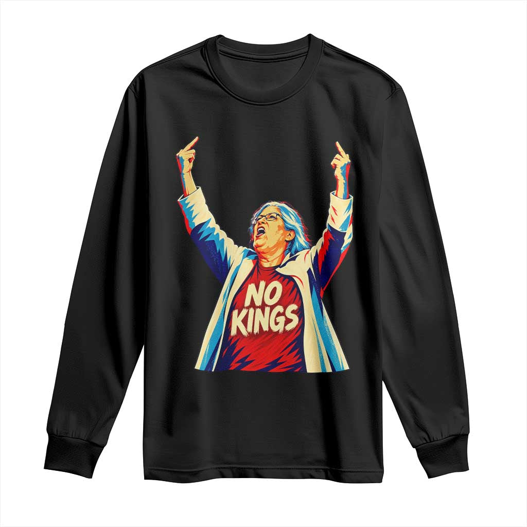 Funny Rebellious Aunt Sue Middle Finger Pop Art Patriotic Graphic Long Sleeve Shirt