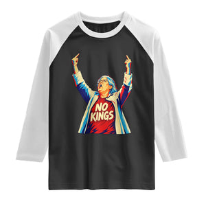 Funny Rebellious Aunt Sue Middle Finger Pop Art Patriotic Graphic Raglan Shirt