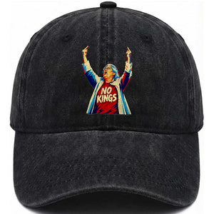 Funny Rebellious Aunt Sue Middle Finger Pop Art Patriotic Graphic Washed Cotton Baseball Cap