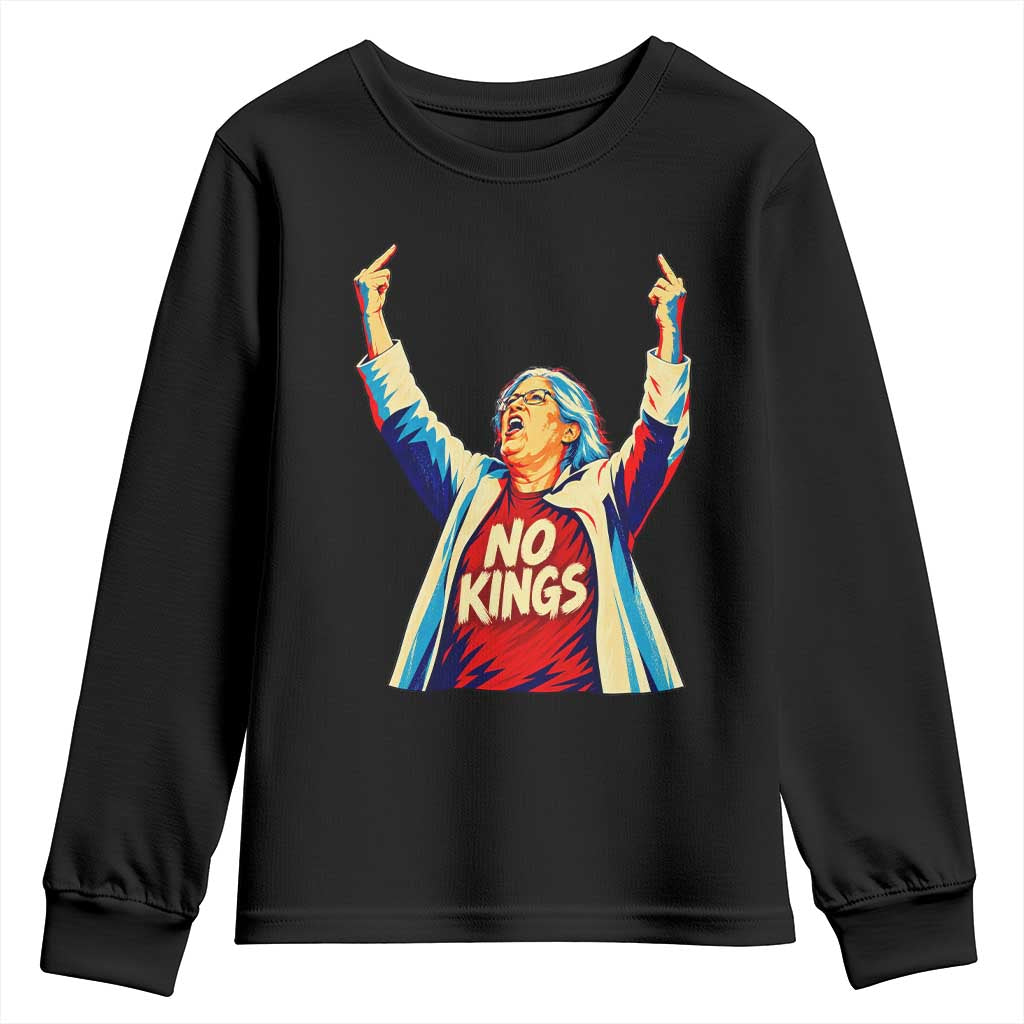 Funny Rebellious Aunt Sue Middle Finger Pop Art Patriotic Graphic Youth Sweatshirt