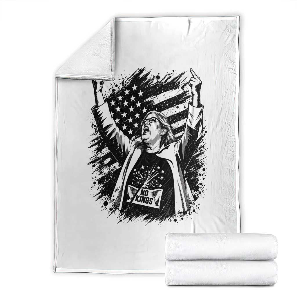 Funny Rebellious Aunt Sue Middle Finger Grunge American Flag Graphic Throw Blanket
