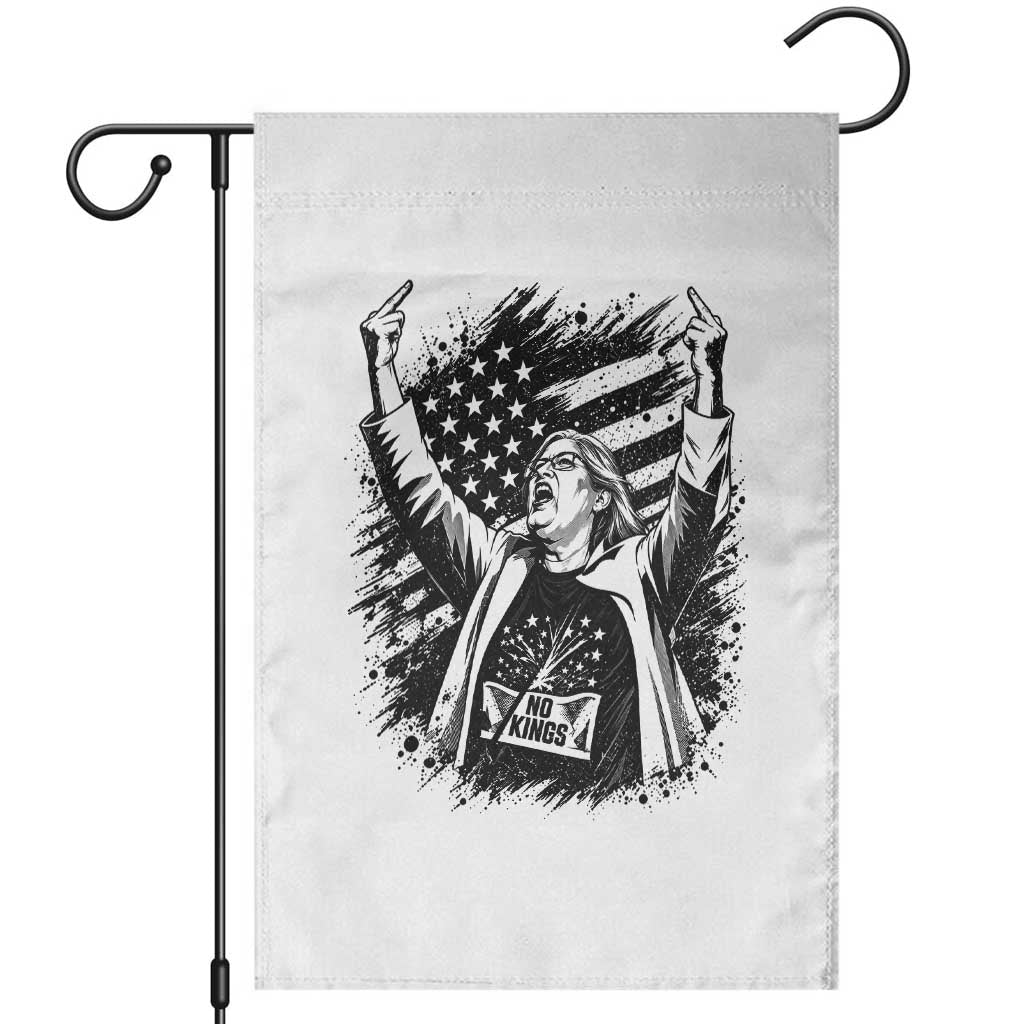 Funny Rebellious Aunt Sue Middle Finger Grunge American Flag Graphic Garden Flag