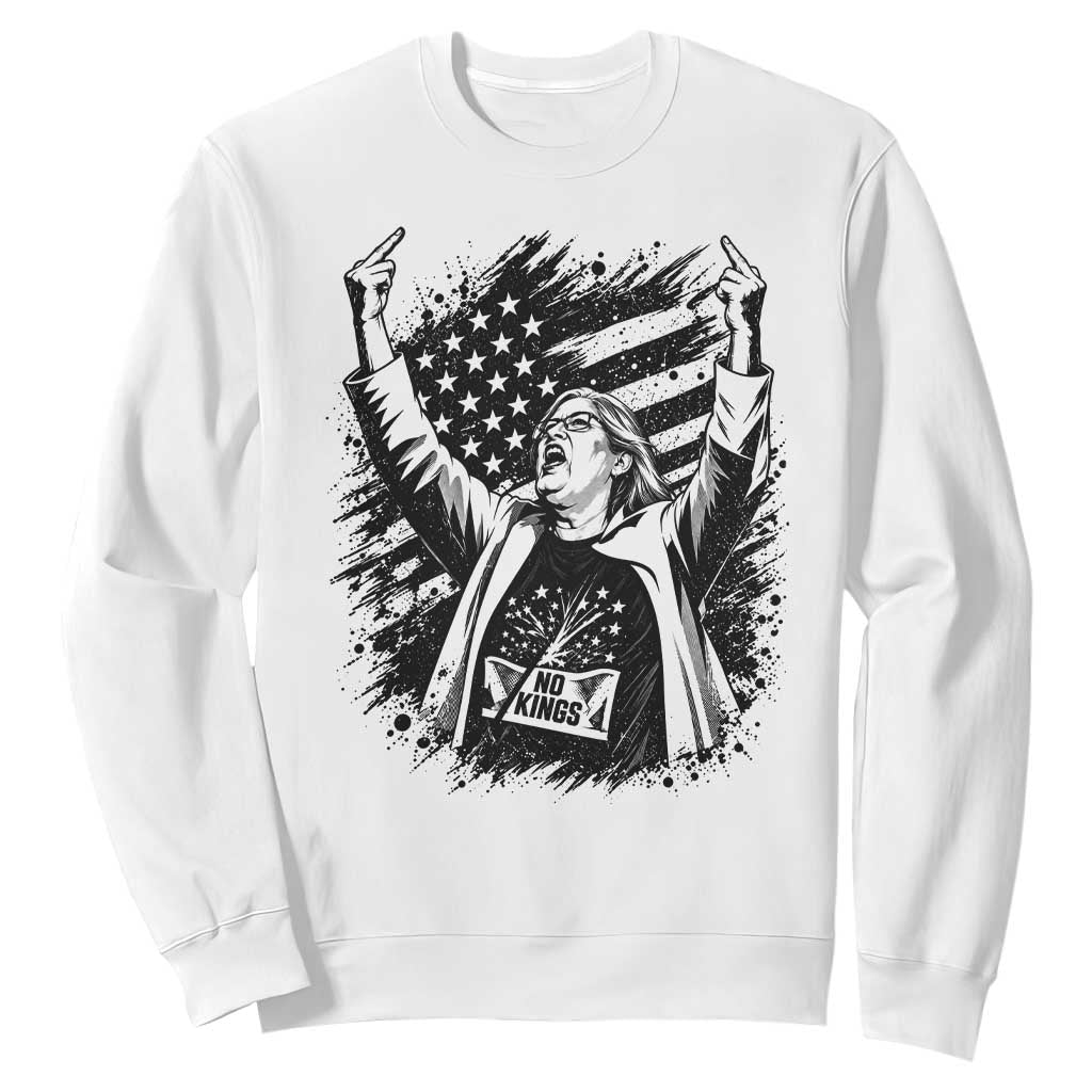 Funny Rebellious Aunt Sue Middle Finger Grunge American Flag Graphic Sweatshirt