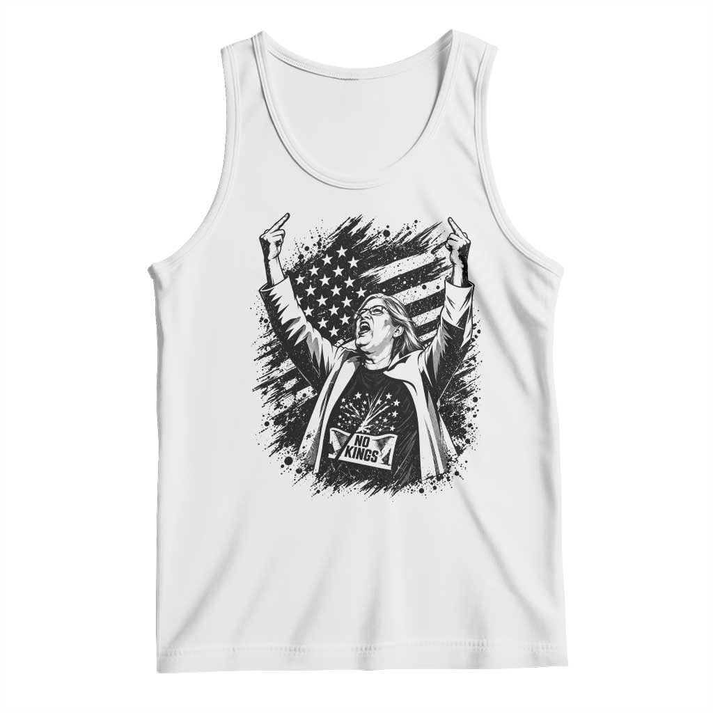 Funny Rebellious Aunt Sue Middle Finger Grunge American Flag Graphic Tank Top