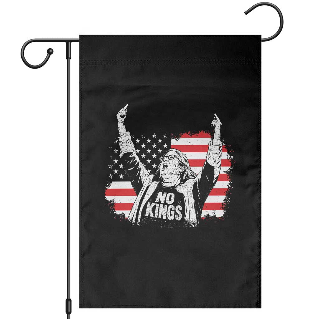 Funny Rebellious Aunt Sue Middle Finger Distressed USA Flag Graphic Garden Flag