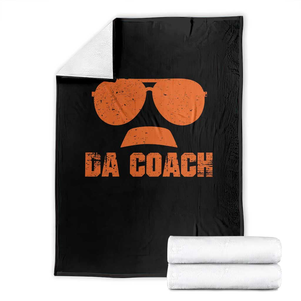 Da Coach Orange Sunglasses and Mustache Graphic Throw Blanket