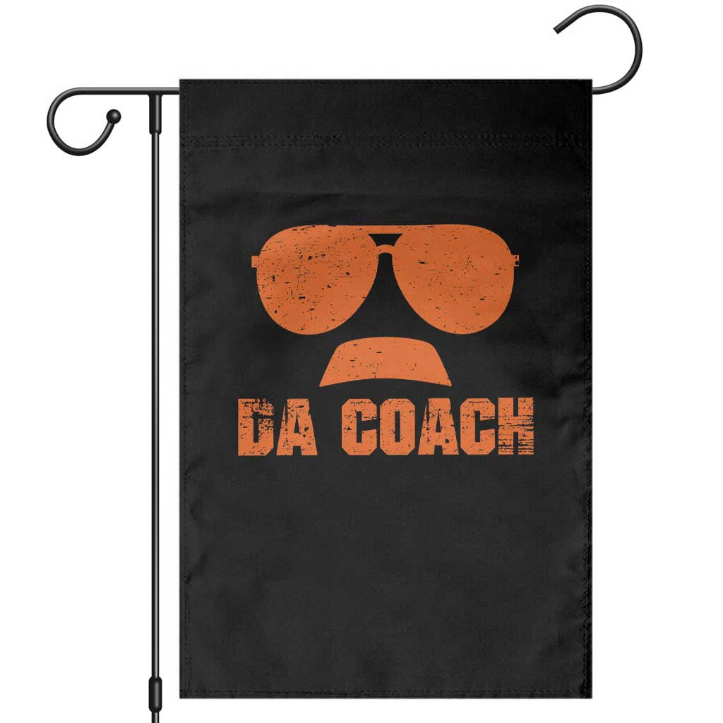 Da Coach Orange Sunglasses and Mustache Graphic Garden Flag