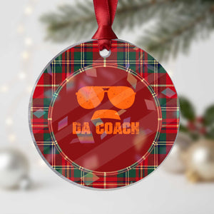 Da Coach Orange Sunglasses and Mustache Graphic Holographic Acrylic Ornament