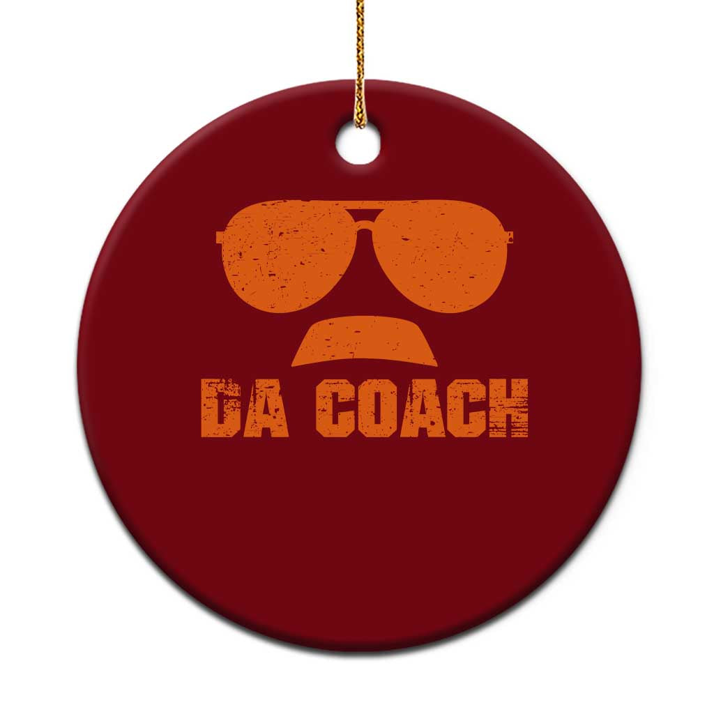 Da Coach Orange Sunglasses and Mustache Graphic Ceramic Ornament