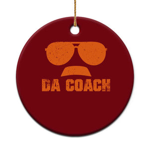 Da Coach Orange Sunglasses and Mustache Graphic Ceramic Ornament