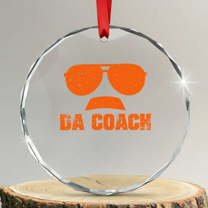 Da Coach Orange Sunglasses and Mustache Graphic Crystal Glass Ornament