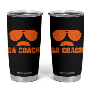 Da Coach Orange Sunglasses and Mustache Graphic Tumbler Cup