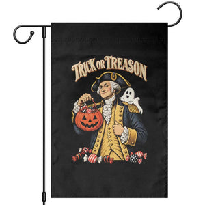 Trick Or Treason Funny George Washington Halloween Garden Flag Pumpkin Spooky Graphic