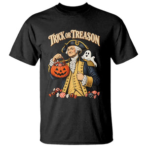 Trick Or Treason Funny George Washington Halloween T Shirt Pumpkin Spooky Graphic