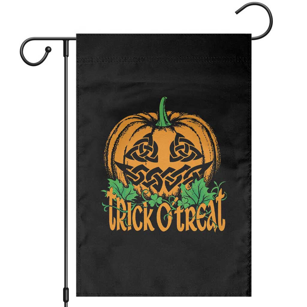 Trick O Treat Irish Celtic Knot Jack O Lantern Pumpkin Halloween Spooky Graphic Garden Flag