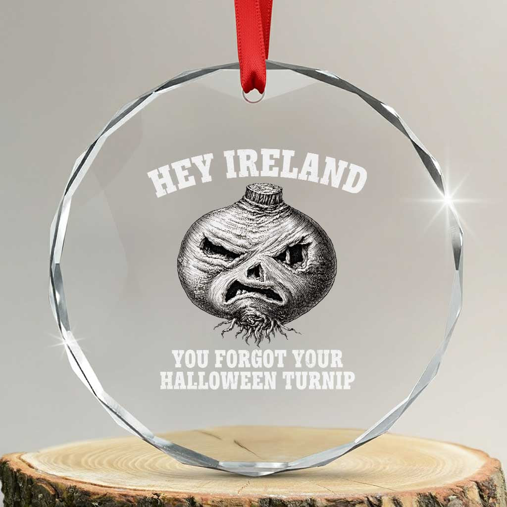 Hey Ireland You Forgot Your Halloween Turnip Crystal Glass Ornament Funny Vintage Spooky Graphic