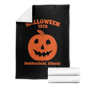 Halloween 1978 Haddonfield Illinois Throw Blanket Vintage Jack O Lantern Pumpkin Spooky Graphic