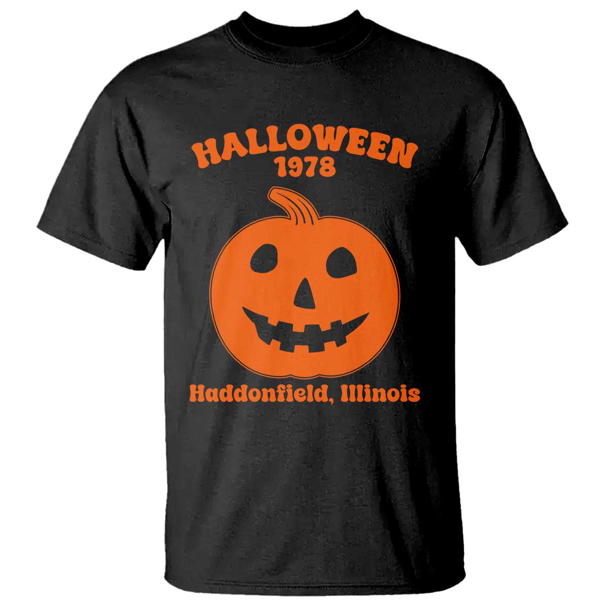 Halloween 1978 Haddonfield Illinois T Shirt Vintage Jack O Lantern Pumpkin Spooky Graphic