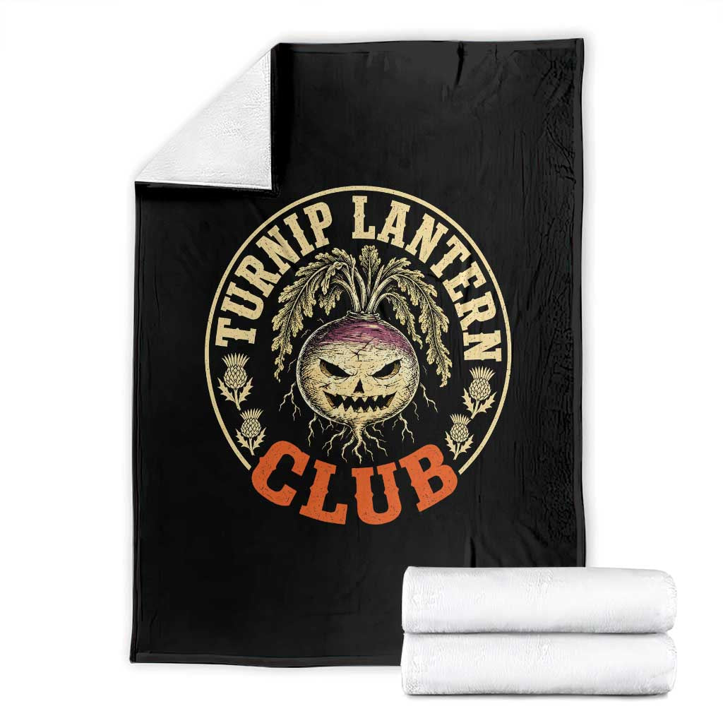 Turnip Lantern Club Vintage Celtic Scottish Irish Halloween Spooky Graphic Throw Blanket