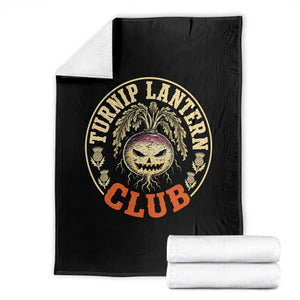 Turnip Lantern Club Vintage Celtic Scottish Irish Halloween Spooky Graphic Throw Blanket