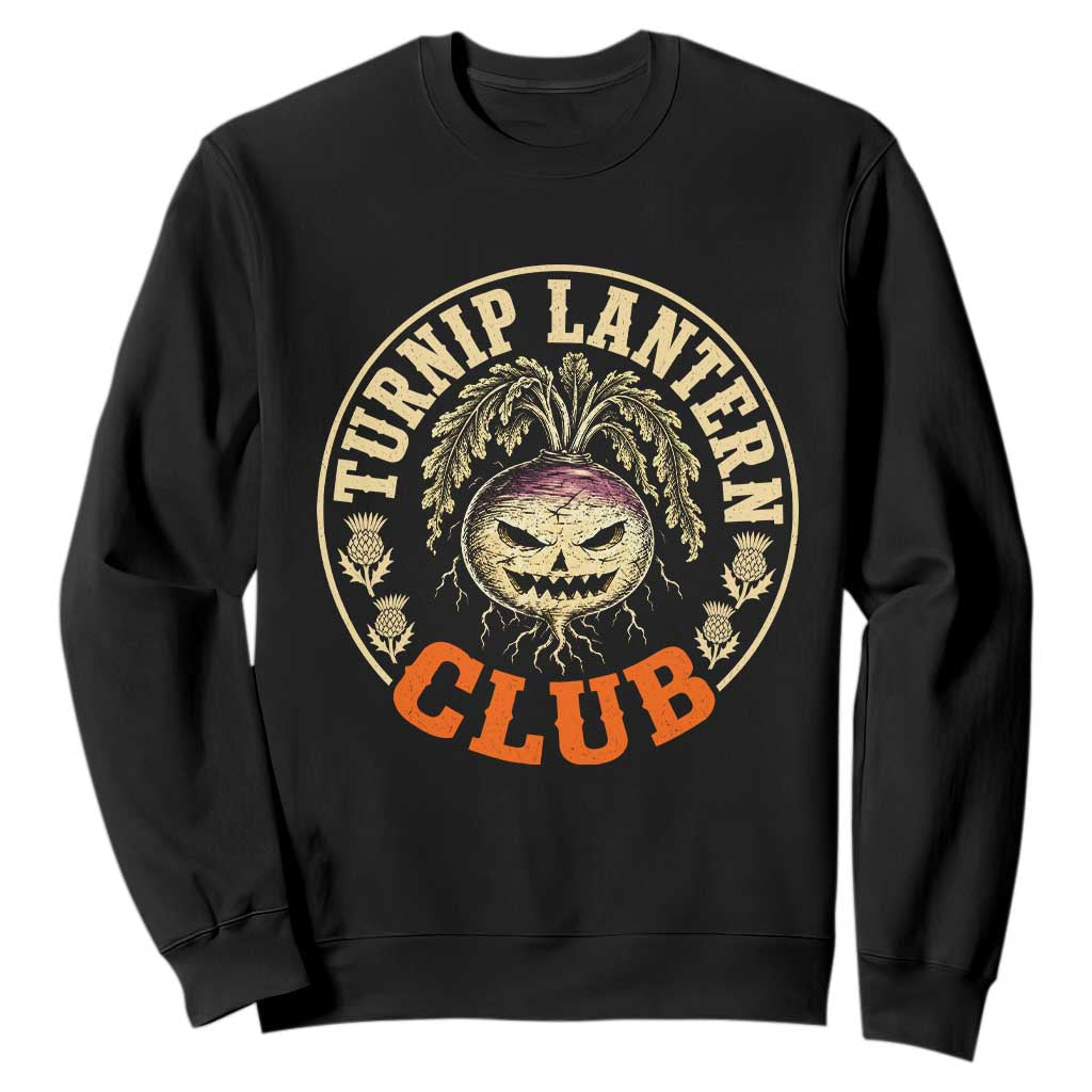 Turnip Lantern Club Vintage Celtic Scottish Irish Halloween Spooky Graphic Sweatshirt