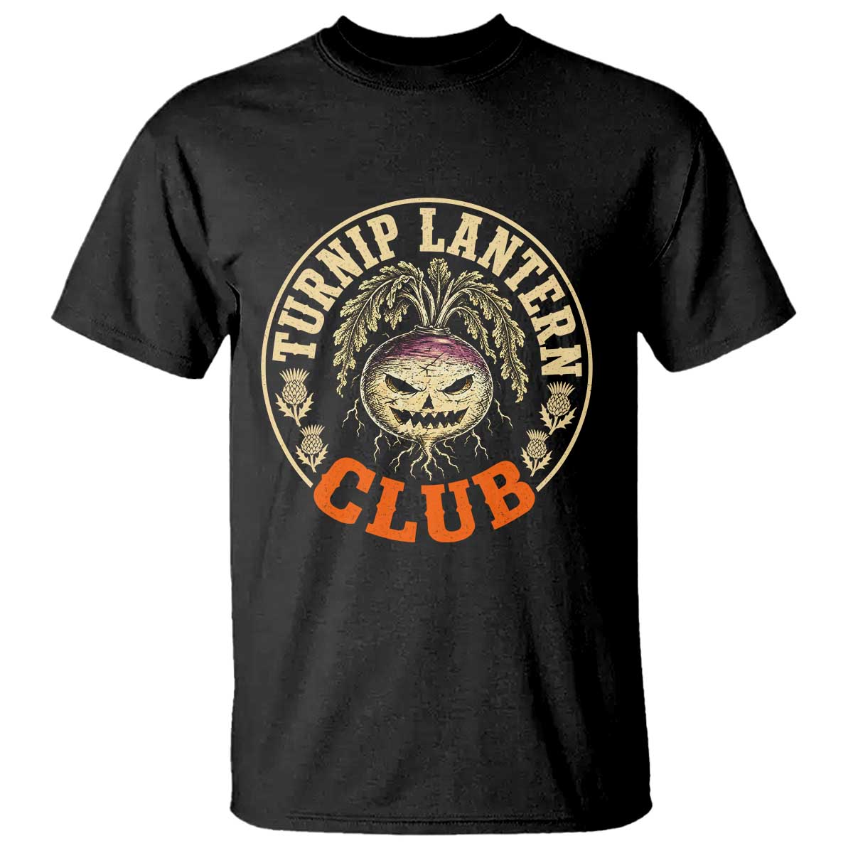 Turnip Lantern Club Vintage Celtic Scottish Irish Halloween Spooky Graphic T Shirt