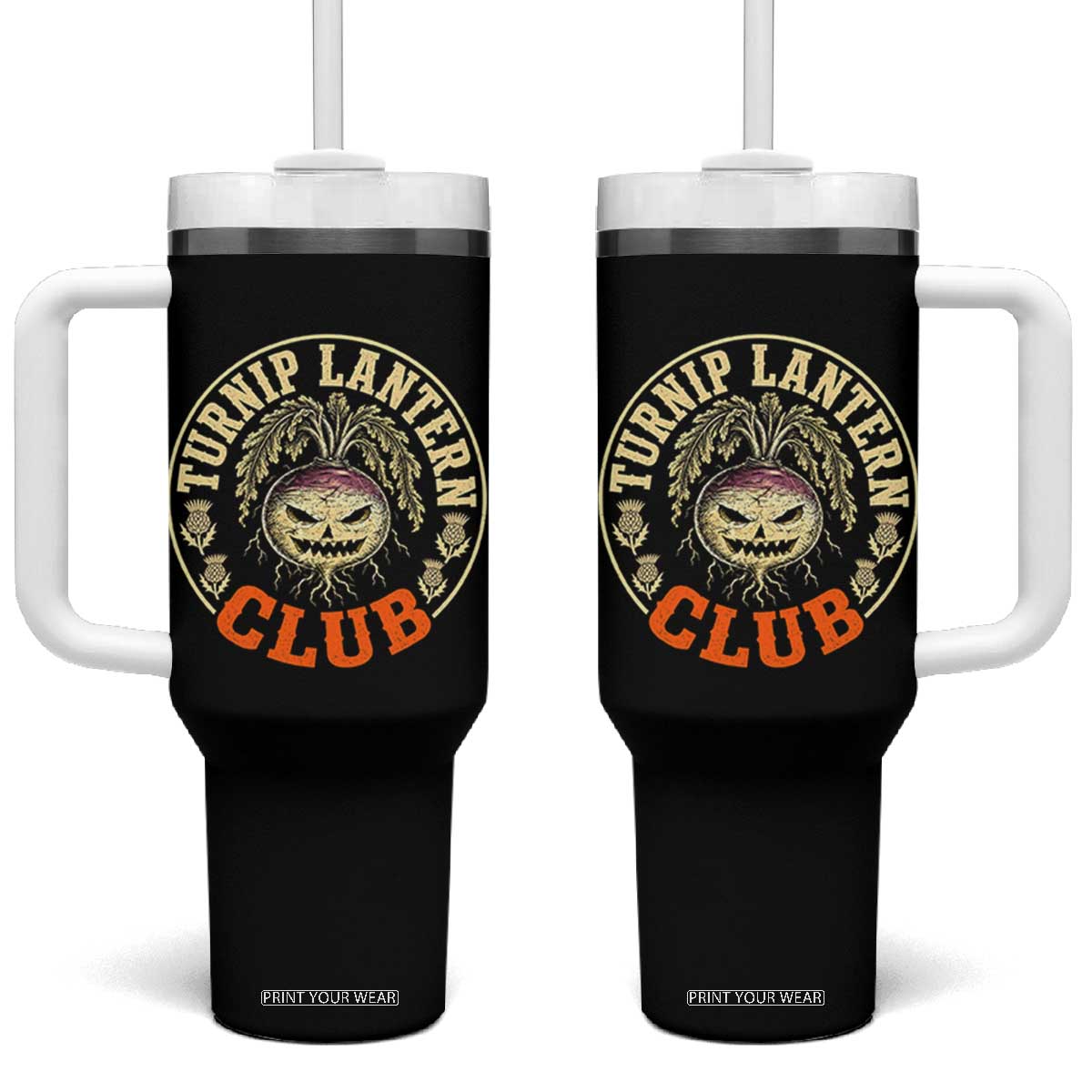 Turnip Lantern Club Vintage Celtic Scottish Irish Halloween Spooky Graphic Tumbler With Handle