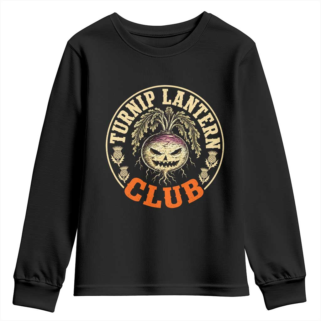 Turnip Lantern Club Vintage Celtic Scottish Irish Halloween Spooky Graphic Youth Sweatshirt