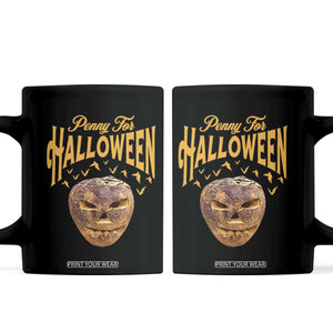 Penny For Halloween Vintage Turnip Lantern Coffee Mug Traditional Irish Celtic Spooky Graphic