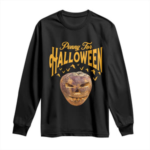 Penny For Halloween Vintage Turnip Lantern Long Sleeve Shirt Traditional Irish Celtic Spooky Graphic