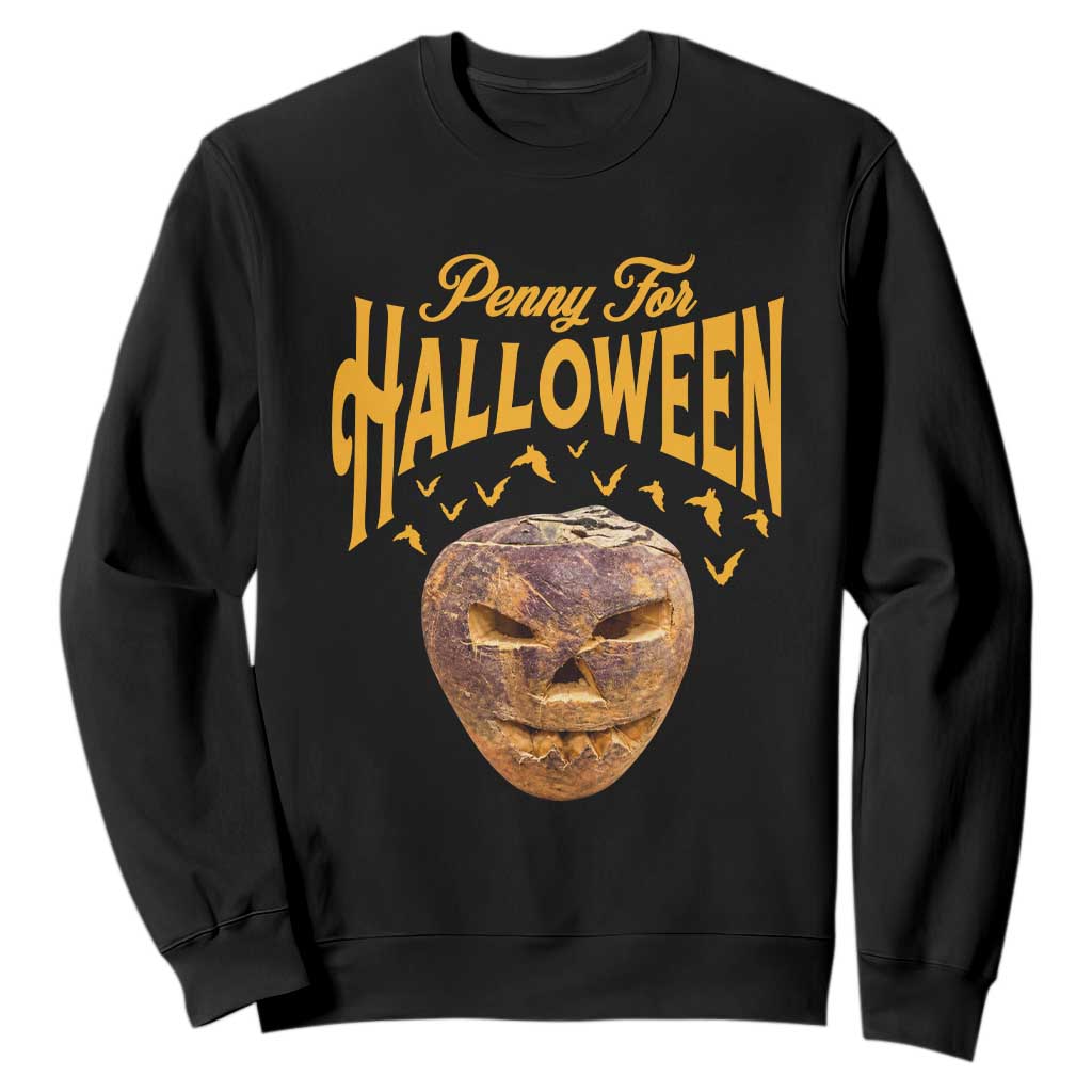 Penny For Halloween Vintage Turnip Lantern Sweatshirt Traditional Irish Celtic Spooky Graphic