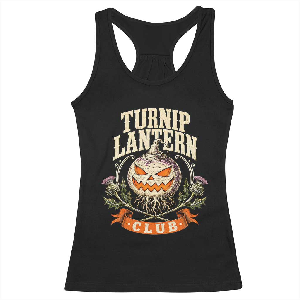 Turnip Lantern Club Racerback Tank Top Vintage Celtic Scottish Irish Halloween Spooky Graphic
