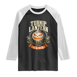 Turnip Lantern Club Raglan Shirt Vintage Celtic Scottish Irish Halloween Spooky Graphic