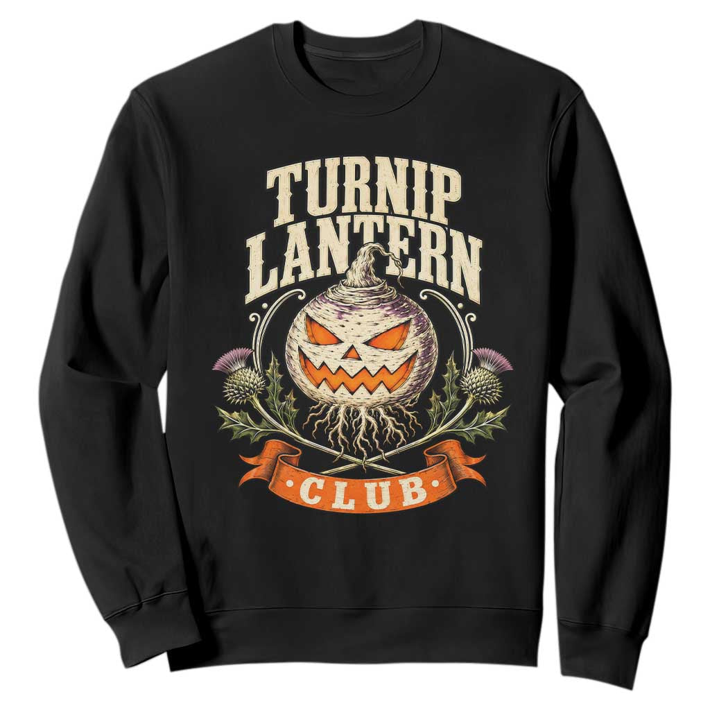 Turnip Lantern Club Sweatshirt Vintage Celtic Scottish Irish Halloween Spooky Graphic